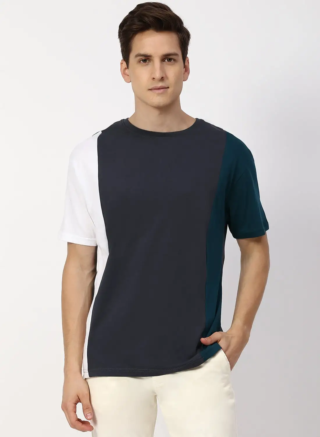 QUWA Crew Neck T-Shirt أزرق