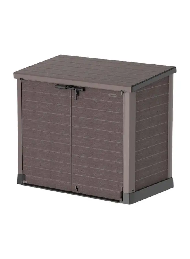 Cosmoplast Cedargrain  Small Storage Shed With Flat Lid Brown 1200.0Liters