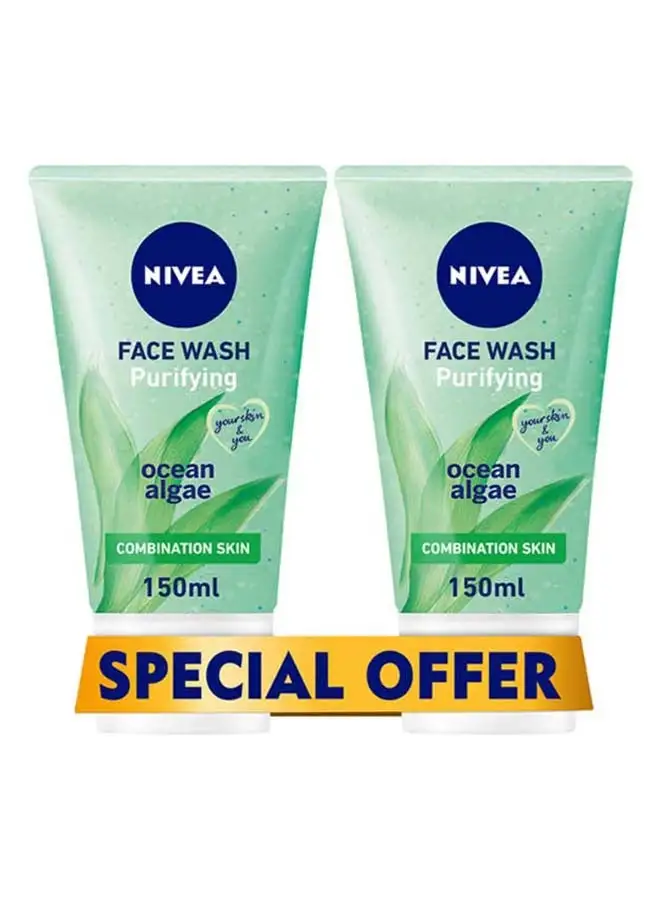 Nivea Purifying Cleansing Face Wash, Combination Skin Pack Of 2 150ml