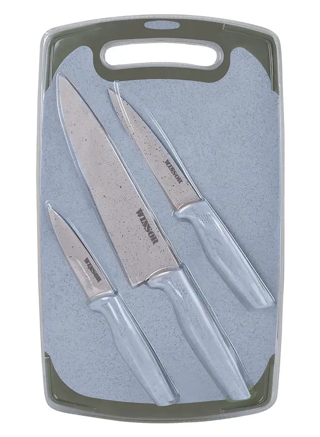 Winsor Cutting Board With Knife Set Assorted