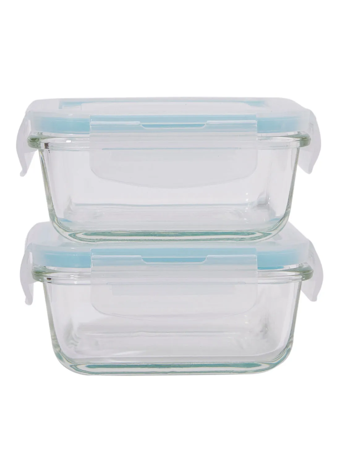 TALIONA Boro Pro 2-Piece Square Food Storage Container Set With Lid Blue/Clear 340ml