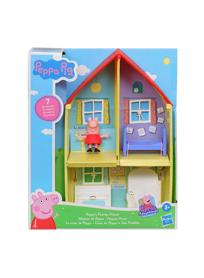 Peppa Pig Peppa  Peppa’s Adventures Peppa’s Family House Playset, Includes Peppa  figure and 6 Fun Accessories, Preschool Toy for Ages 3 and Up