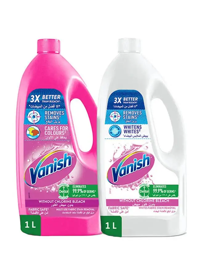 Vanish Fabric Stain Remover Liquid Pack Of 2 multicolour 1Liters