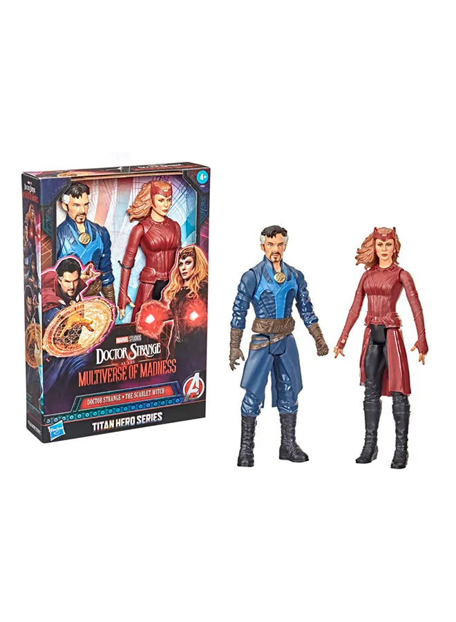 MARVEL Marvel Avengers Titan Hero Series Doctor Strange in the Multiverse of Madness Toys, Doctor Strange The Scarlet Witch 12-Inch-Scale 2-Pack