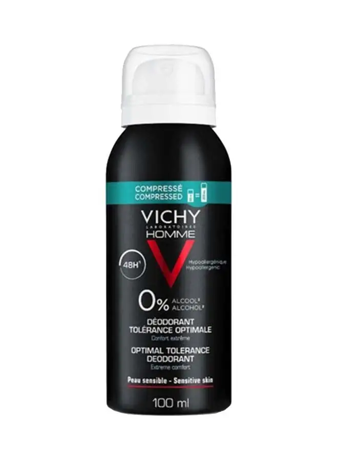 VICHY Homme 48 Hour Anti-Perspirant Optimal Tolerance Deodorant Spray For Men 100ml