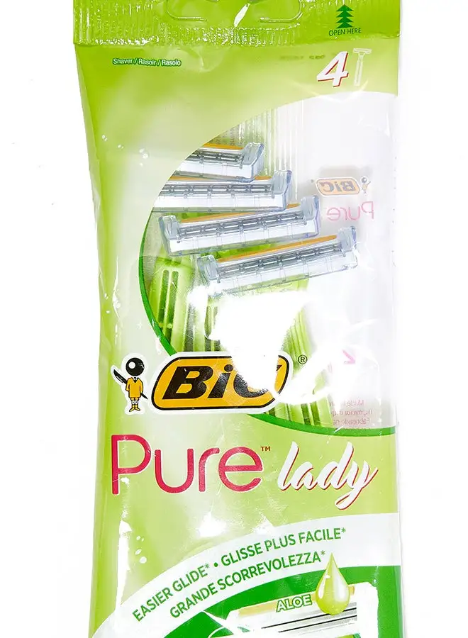 Bic 4-Piece Pure Aloe Vera Razors Green