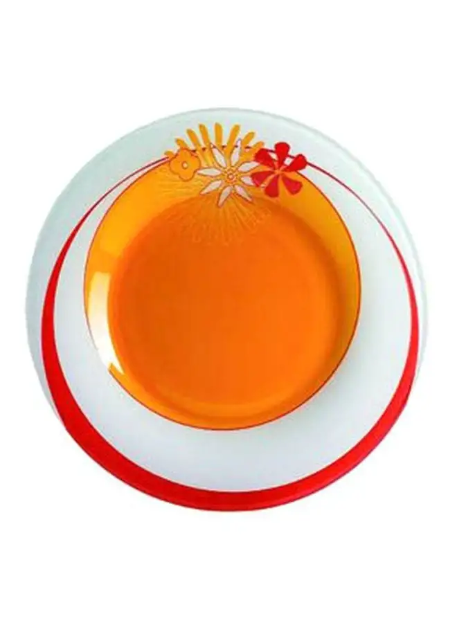 Luminarc 6-Piece Graphic Printed Dessert Plates White/Orange/Red 19cm