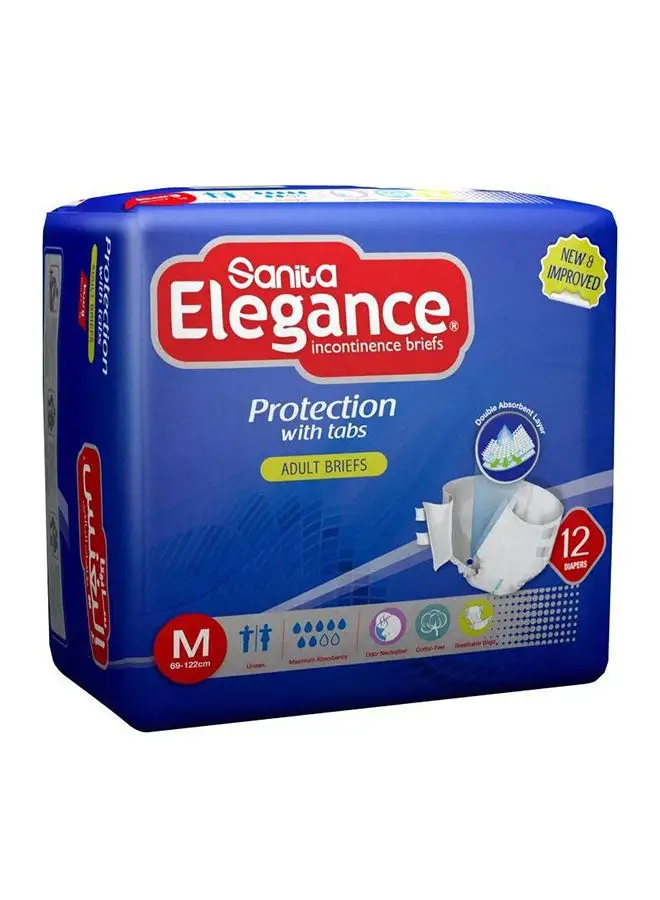 Sanita Elegance Adult Diapers Medium 12 Pad