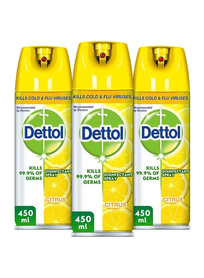 Dettol Citrus Disinfectant Spray Multicolour 3x450ml