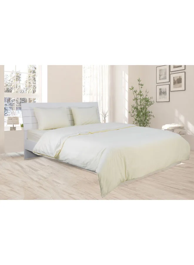 Hotel Linen Klub 2-Piece Deyarco Single Size Duvet Cover Set Cotton Blend Cream