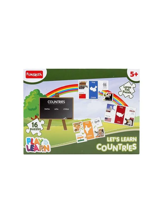 Funskool Lets Learn Countries Puzzle For Kids 31.5 X 4 X 23cm