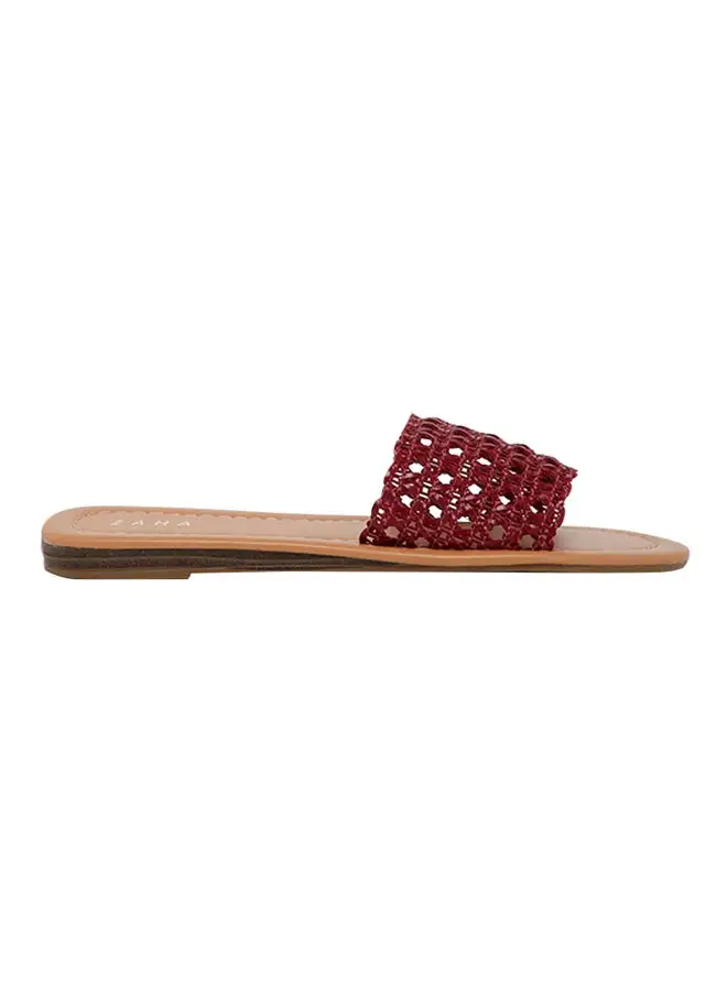 ZAHA Braided Casual Slides Red