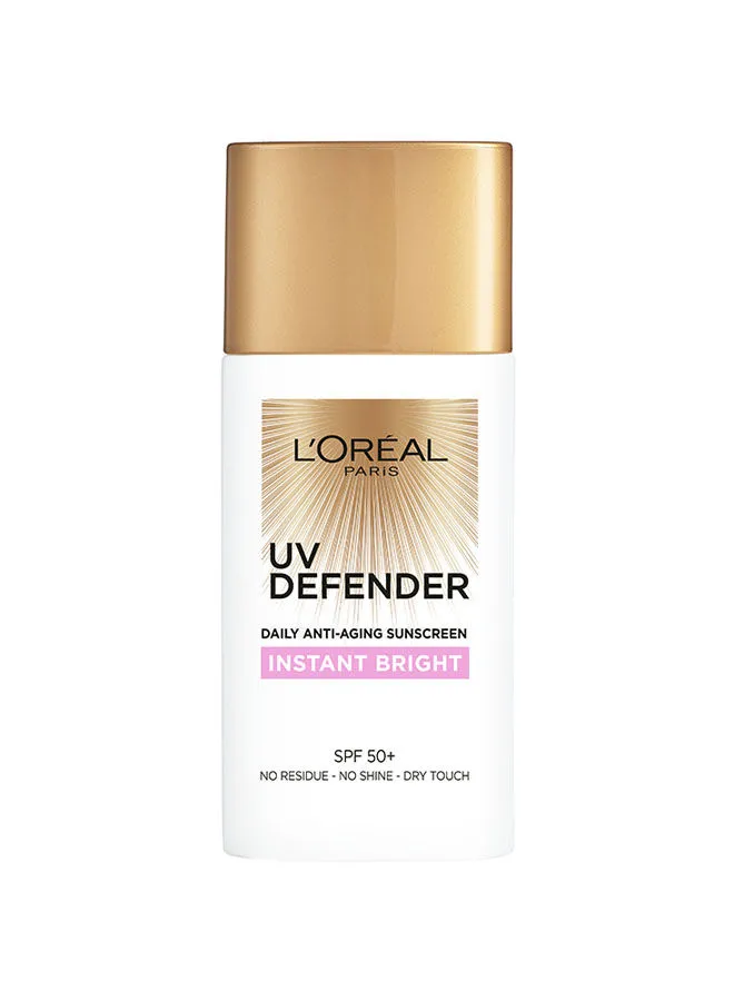 L'OREAL PARIS UV Defender Instant Bright Daily Anti-Ageing Sunscreen SPF 50+ with Niacinamide White 50ml