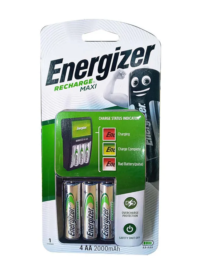 Energizer Energizer Charger Maxi for AA & AAA Batteries With 2 AA Rechargeable Batteries Multicolour