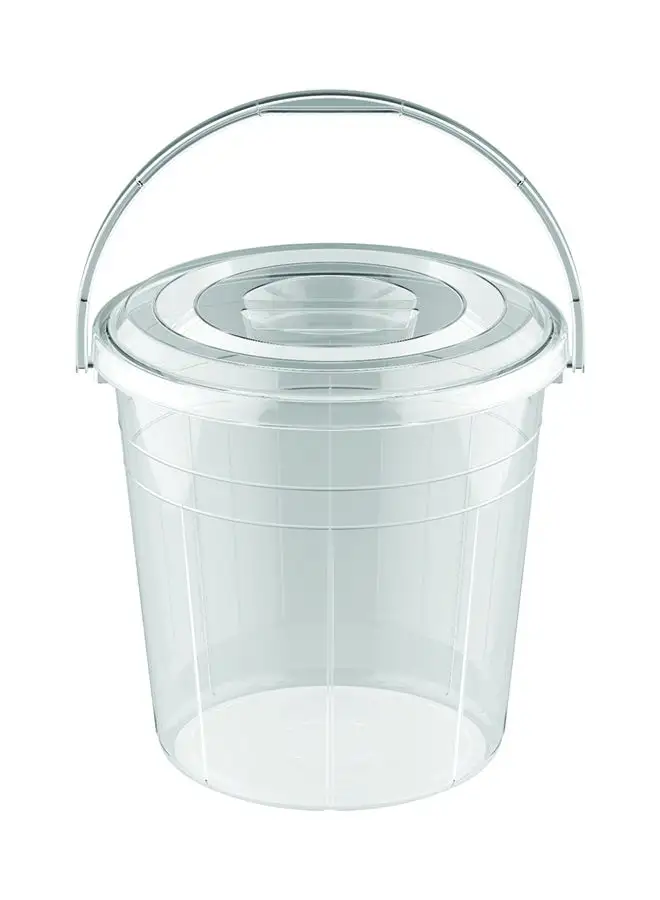 Cosmoplast 15-Liter Round Plastic Bucket With Steel Handle Transparent