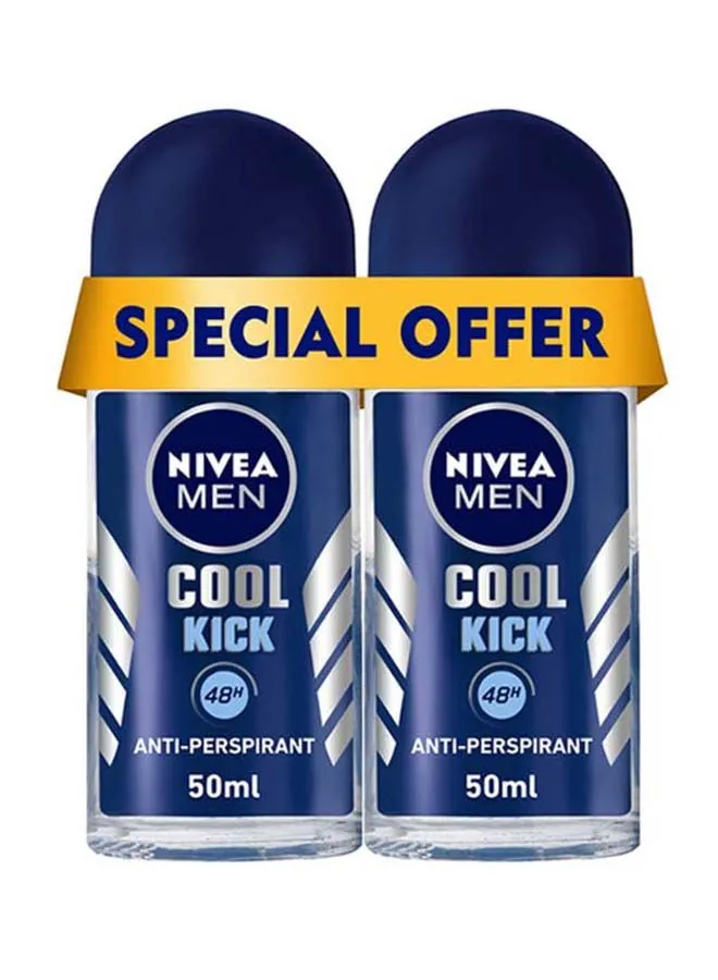 Nivea Cool Kick Antiperspirant Roll On Pack Of 2 50ml