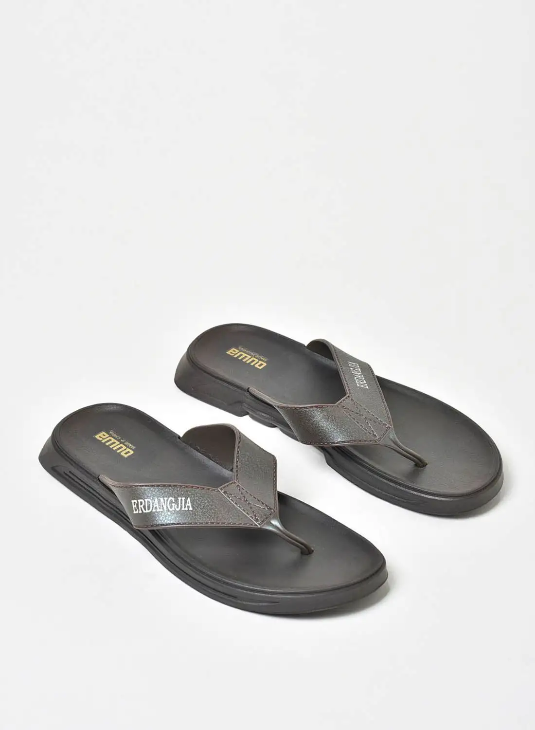 QUWA Regular Slip-On Flip Flops Brown