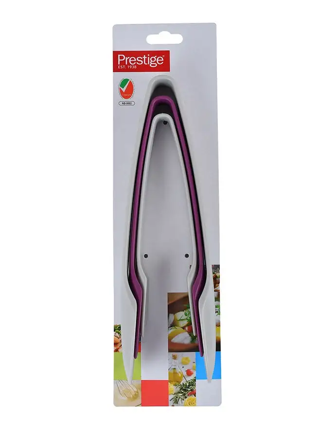 Prestige 3-Piece Plastic Tongs Grey/Purple