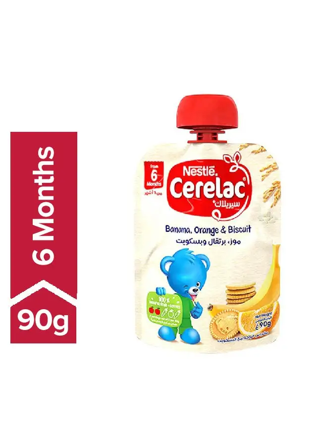 Cerelac Nestlé Fruits Puree Pouch Banana Orange Biscuit 90grams