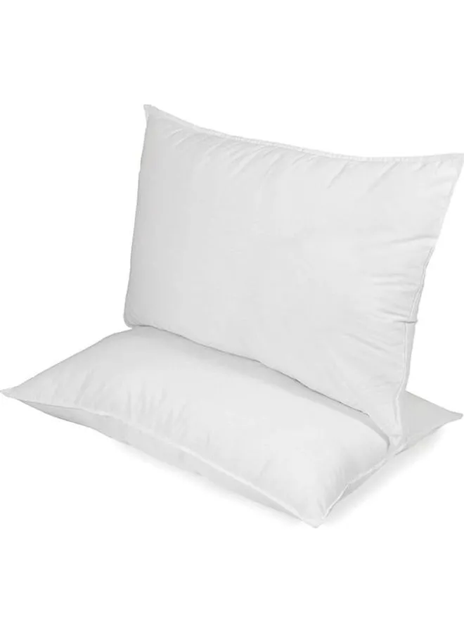 Maestro 2-Piece Solid Bed Sleeping Pillow Set Cotton White 48x70cm