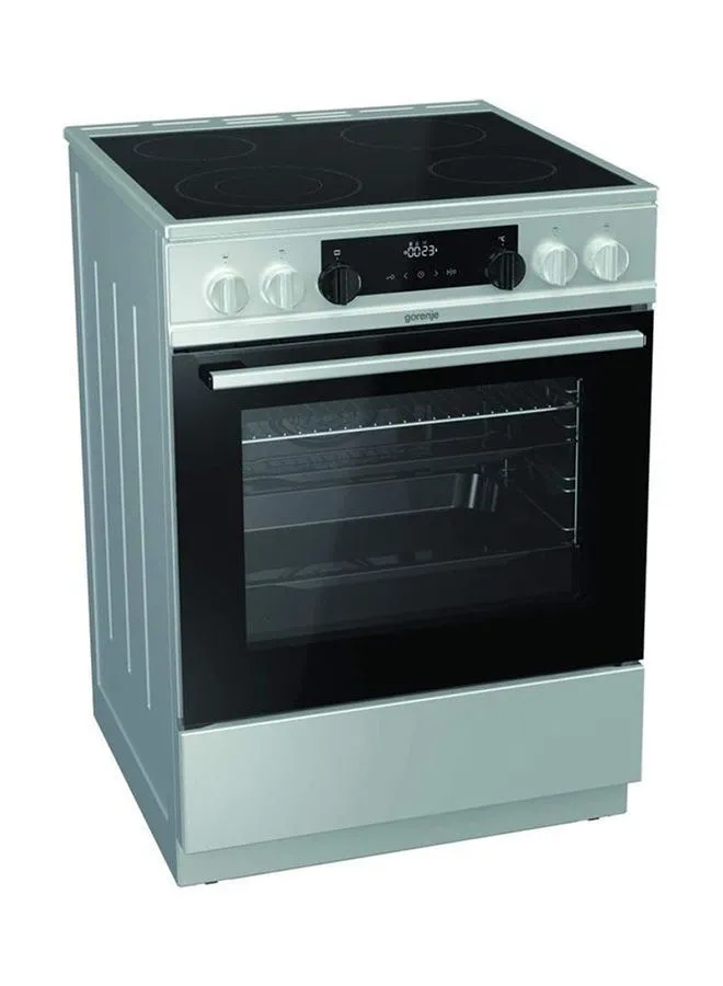 Gorenje 4 Cooking zones Ceramic Electric Cooker 60 x 60 cm,8 Cooking Programs, Plate Warming Function, Easy Cleaning with Aqua Clean Function, 1 year Warranty EC6340XC silver