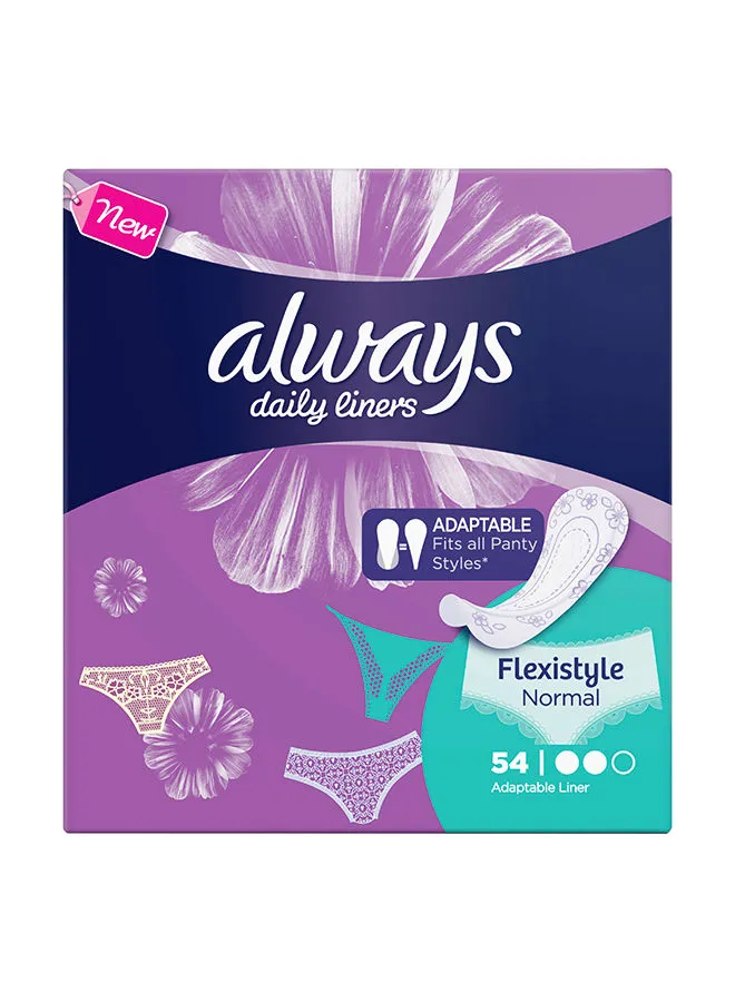 Always Daily Liners Comfort Protect Flexistyle Pantyliners, Normal, 54 Count