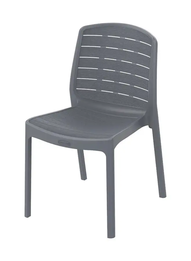 Cosmoplast Woodgrain Armless Chair- Grey