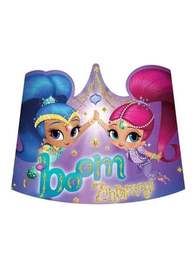 Amscan 8 Pieces Set Shimmer & Shine Paper Tiaras Birthday Gift Toys, Return Gifts for Party