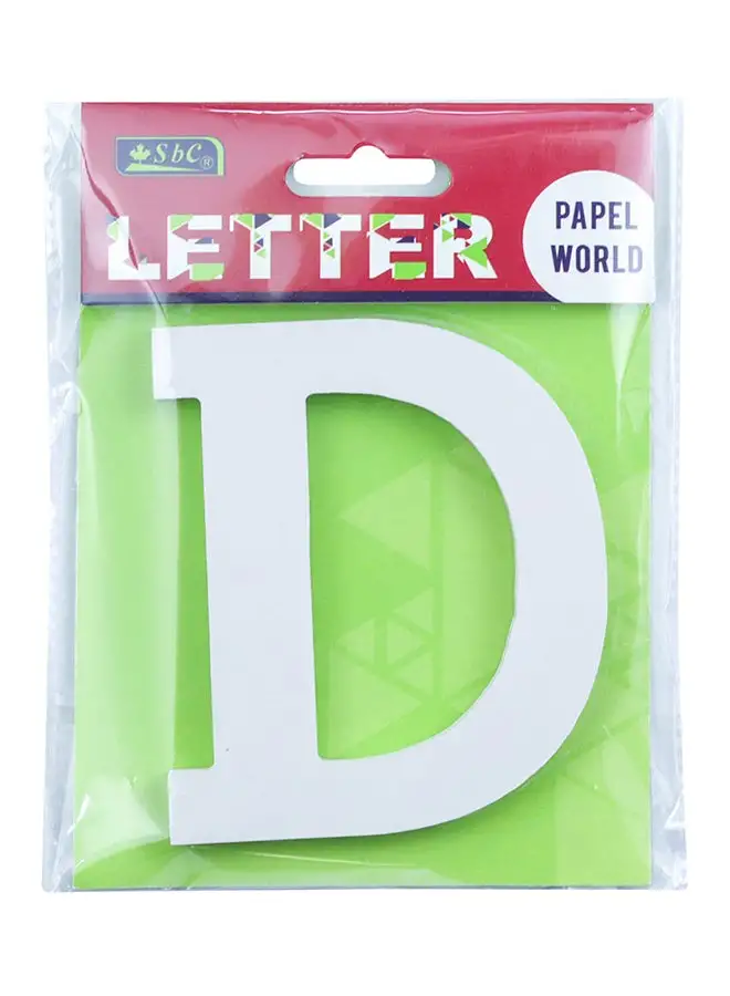 SBC D Letter Designed Wooden Craft Supply White