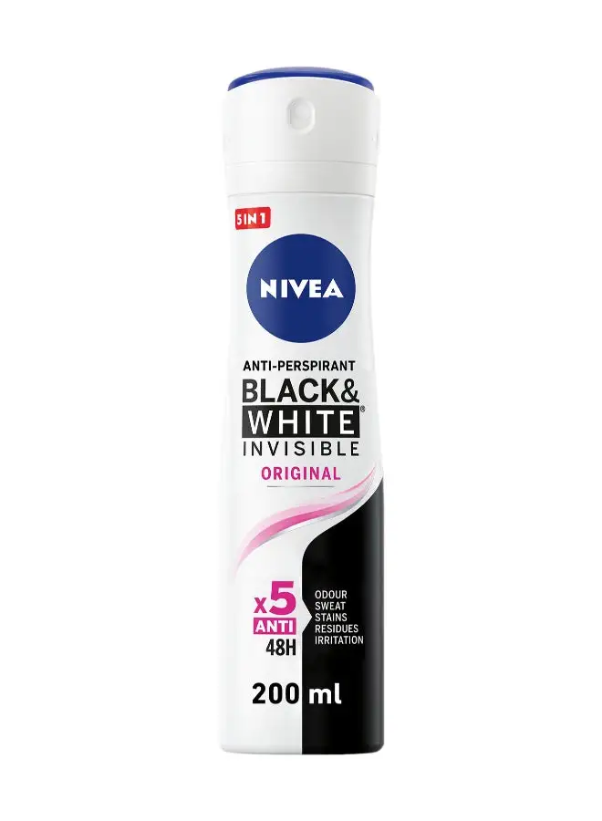 Nivea Black And White Invisible Original, Antiperspirant For Women, Spray 200ml