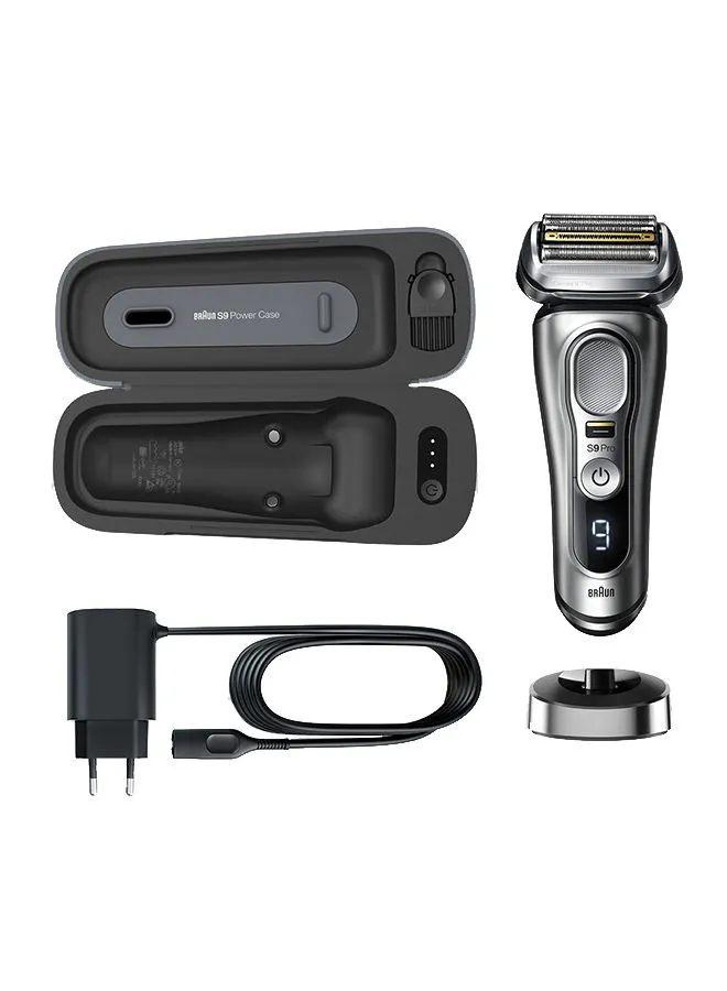 BRAUN Series 9 Pro 9427s Wet & Dry Shaver With Power Case And Charging Stand Silver