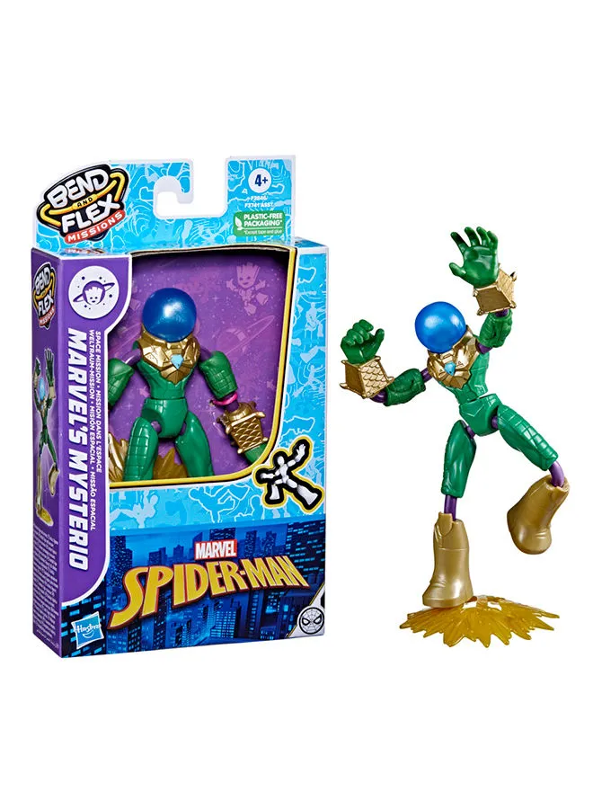 MARVEL Spider-Man Bend and Flex Missions Marvels Mysterio Space Mission Action Figure, 6-Inch-Scale Bendable Toy