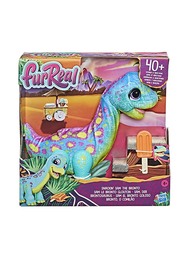 FurReal furReal Snackin' Sam the Bronto, Interactive Pets, 40+ Sounds and Reactions, Electronic Pets, Plush Dinosaur Toys for 4 Year Old Girls and Boys