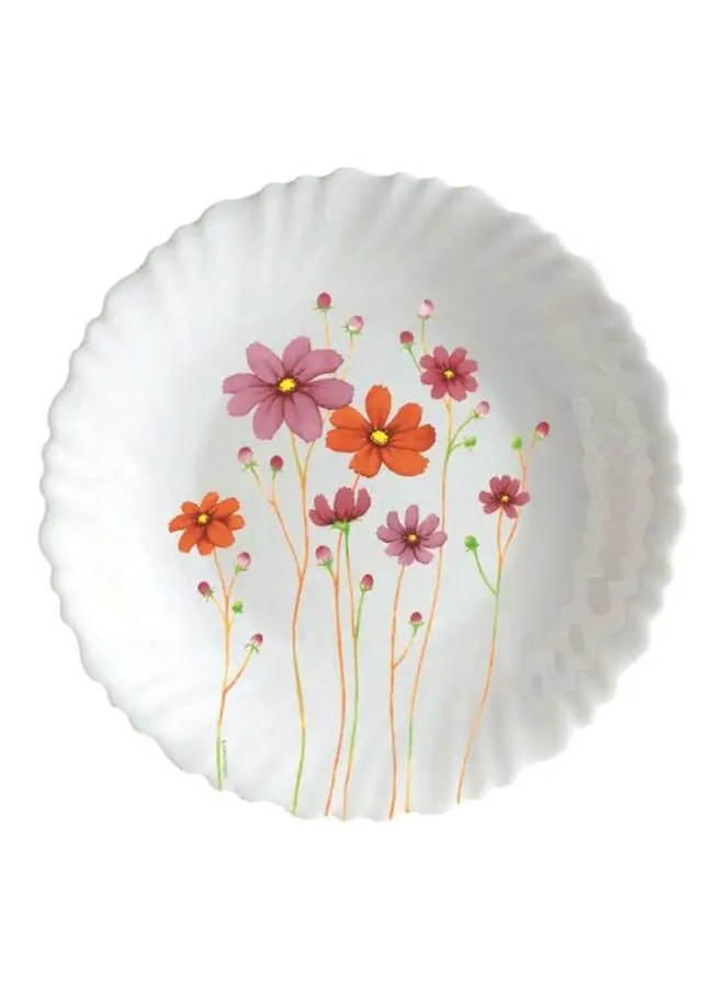 Luminarc 6-Piece Country Flower Soup Plates White/Pink/Orange 23cm