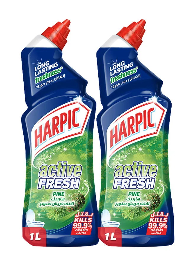 Harpic Active Fresh Pine Toilet Cleaner 1L Pack Of 2