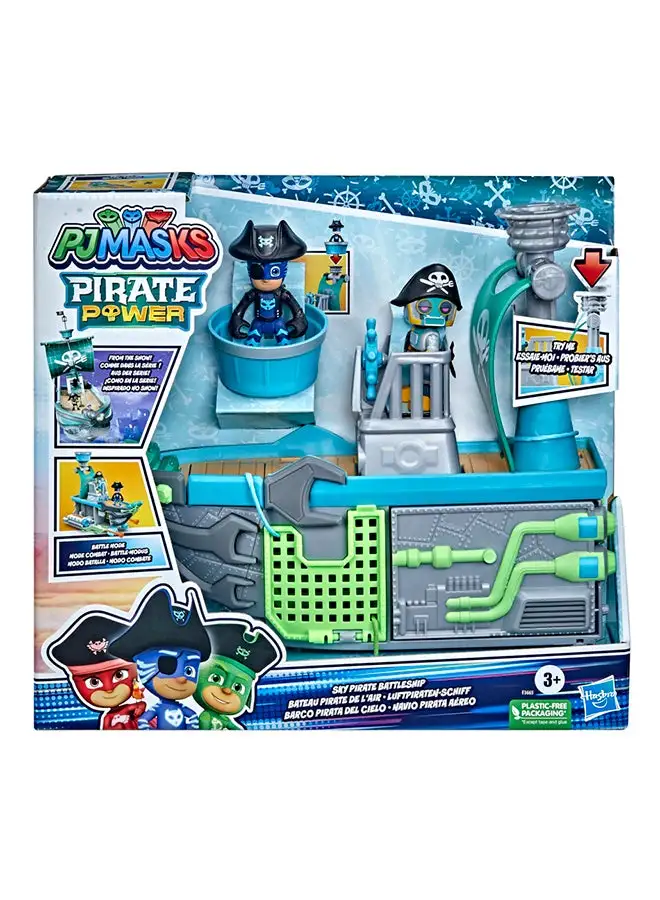 PJMASKS PJ Masks Sky Pirate Battleship Preschool Toy, Vehicle Playset with 2 Action Figures, Projectile Launchers, and More for Ages 3 and Up