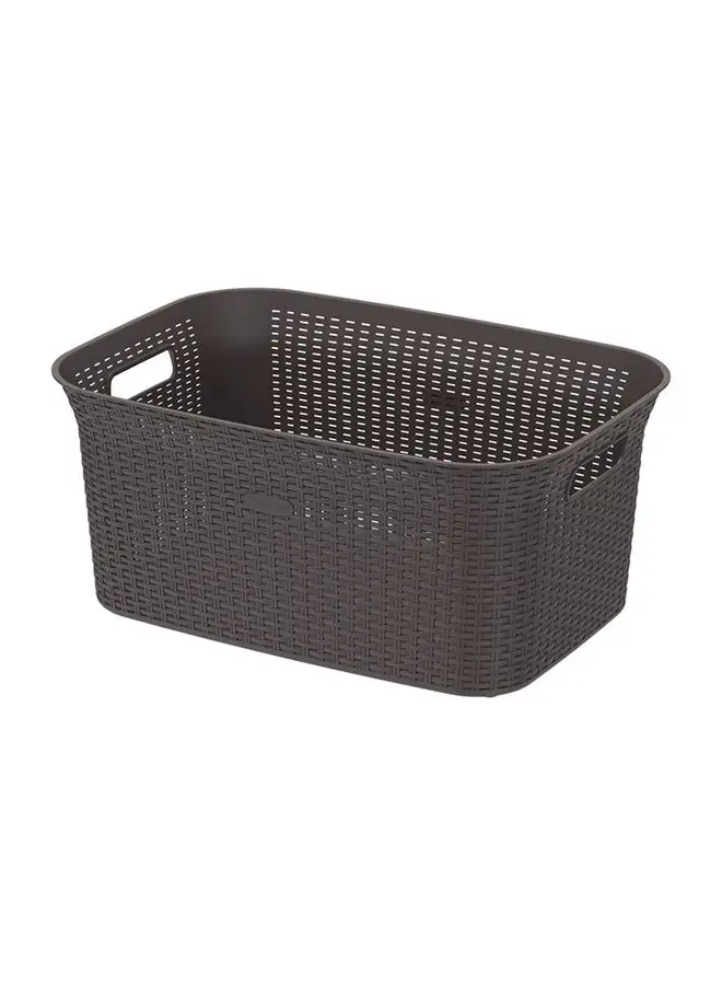 Cosmoplast Rattan Laundry Basket-D Brown 56.0Liters