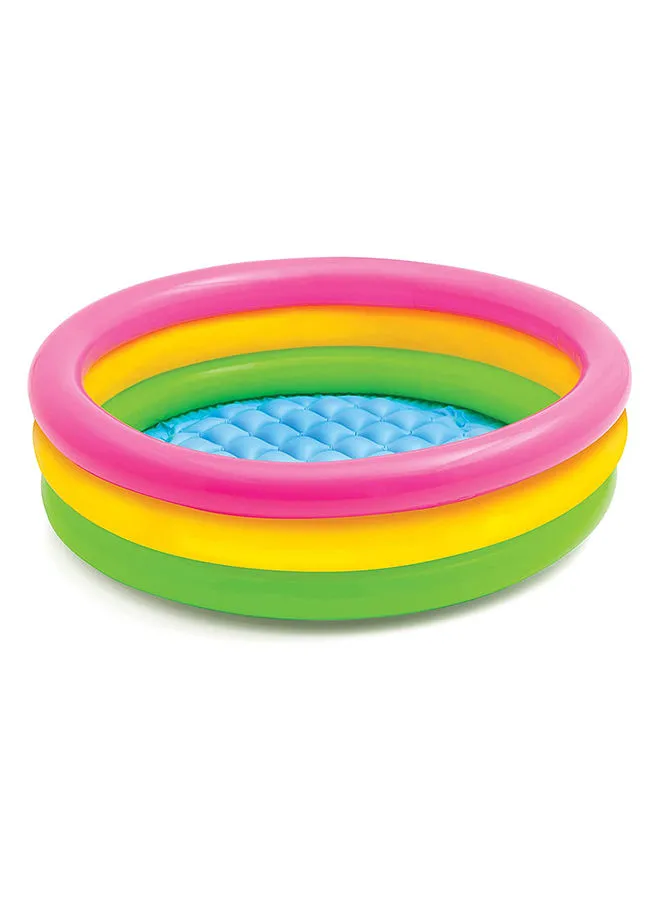 INTEX 3 Ring Multicolor Portable Inflatable Lightweight Compact Circular Swimming Pool 114x25cm