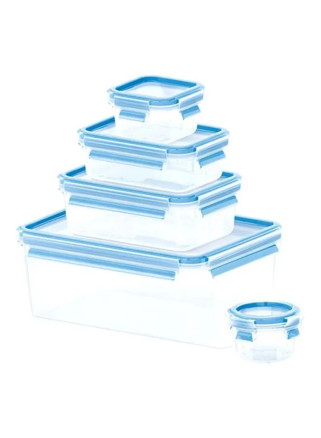 Tefal 5-Piece Masterseal Food Container Set Clear/Blue 3.70, 1, 0.55, 0.25, 0.15Liters