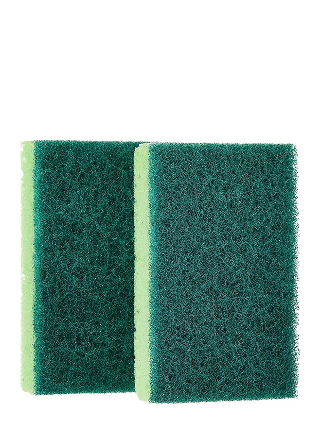 Vileda Ultra Fresh Med Foam Dishwashing Scourer,  Antibacterial, High Absorption, Hygienic, Long-Lasting, Green, 2 Pcs Green