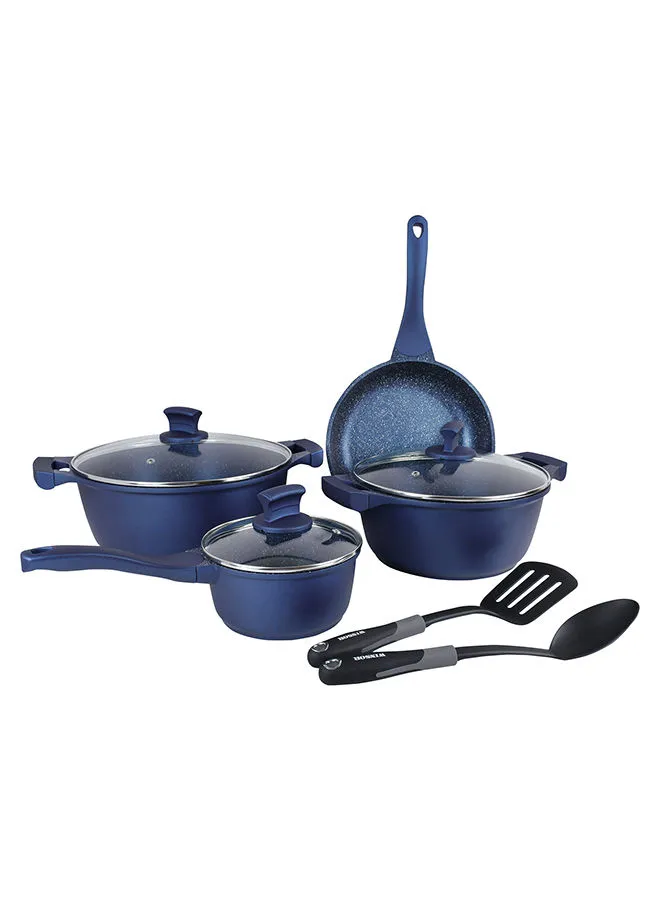 Winsor 9-Piece Cast Aluminum Non-Stick Cookware Dark Blue 5kg