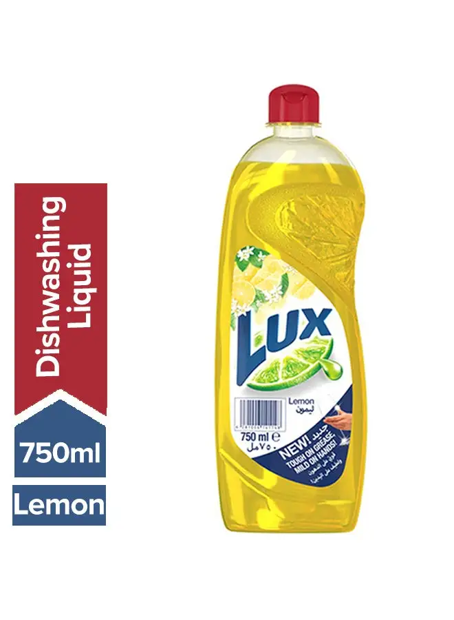 Lux Dishwash Liquid For Sparkling Clean Dishes Lemon Tough On Grease And Mild On Hands 750.0ml