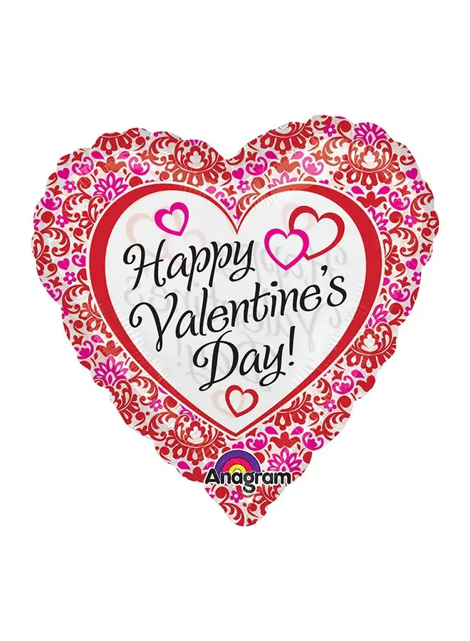 بالون أنجرام Happy Valentine's Day Damask See-Thru Balloon 26 بوصة