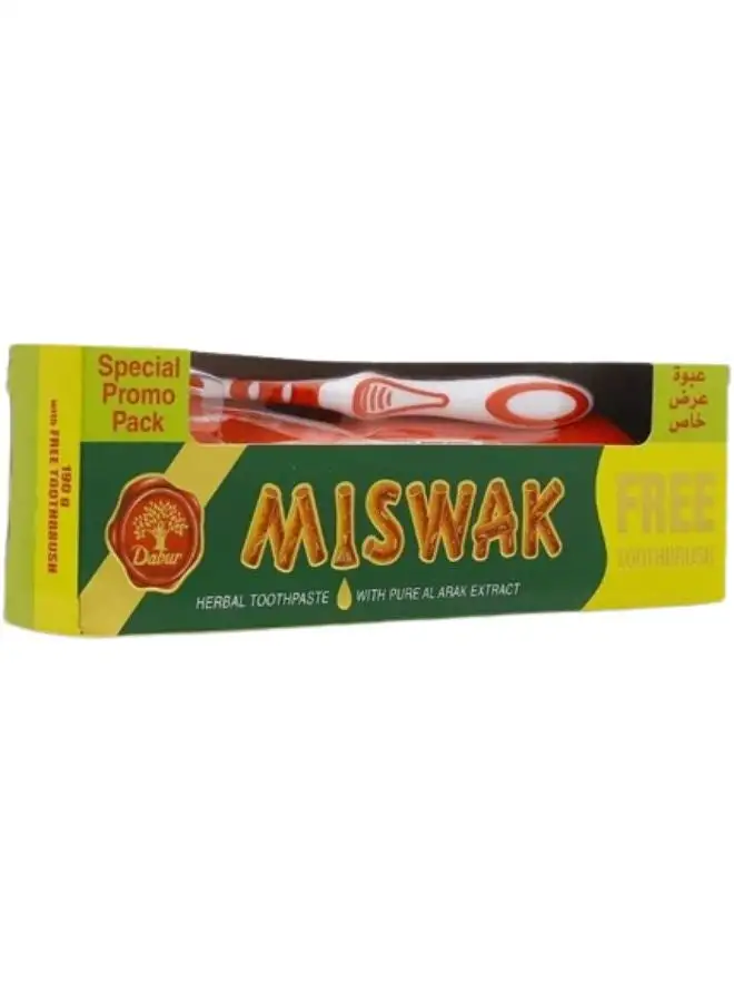 Dabur Original Miswak Toothpaste With Toothbrush Multicolour 190.0grams