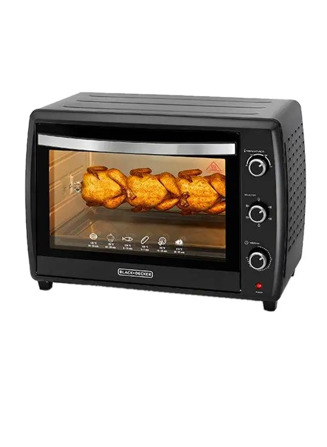 BLACK+DECKER Electric Oven Multifunction With Double Glass And Rotisserie For Toasting/Baking/Broiling 55 L 2000 W TRO55RDG-B5 Black