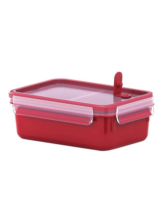 Tefal Master Seal Micro Rectangle Food Storage With Lid Red/Clear 1Liters