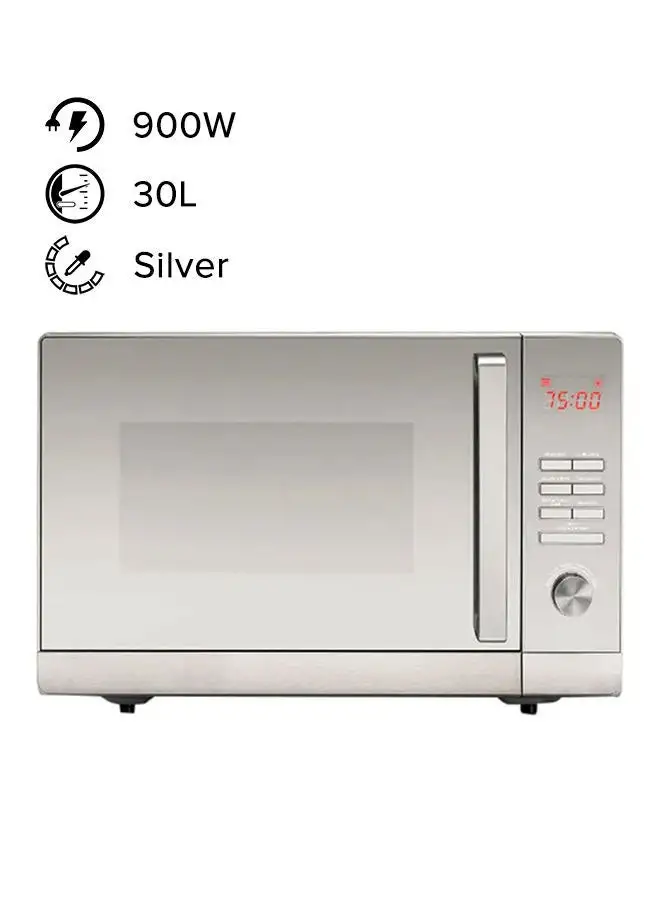 BLACK+DECKER Countertop Microwave Oven With Grill 30 L 900 W MZ30PGSS-B5 Silver