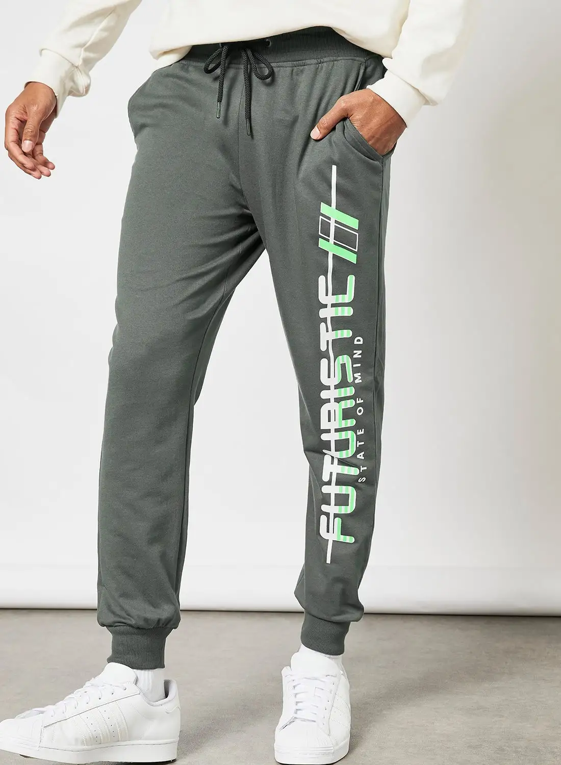 ABOF Regular Fit Joggers Khaki Green