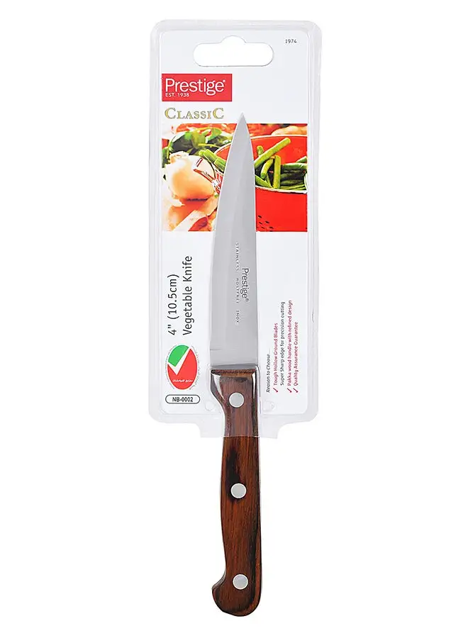 Prestige Vegetable Knife Silver/Brown 10.5cm