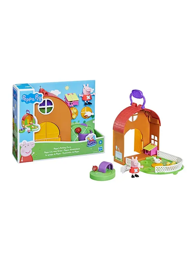 Peppa Pig Peppa  Peppa’s Adventures Peppa’s Petting Farm Fun Playset Preschool Toy, Includes 1 Figure and 4 Accessories, Ages 3 and Up